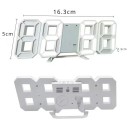3D LED digitalur 16 cm Hvid ramme Farvedisplay Bord- og vægkalender 3 lysstyrkeniveauer Tidshukommelse 12/24 timer USB-strømforsyning 3