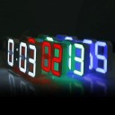 3D LED digitalur 16 cm Sort ramme Farvedisplay Bord- og vægkalender 3 lysstyrkeniveauer Tidshukommelse 12/24 timer USB-strømforsyning 2