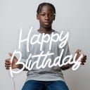 3D LED néon Happy Birthday 29 x 20,5 cm alimentation USB 5 W plaque transparente et interrupteur sur le câble lumière blanche pour célébration d'anniversaire 4