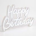 3D LED neonový nápis Happy Birthday 29 x 20,5 cm USB napájení 5 W Průhledná deska a vypínač na kabelu Bílé světlo Na oslavu narozenin 2