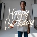 3D LED neonskylt Happy Birthday 29 x 20,5 cm USB-strömförsörjning 5 W Transparent platta och strömbrytare på kabeln Vitt ljus För födelsedagsfirande 3