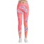 3D-Leggings für Damen mit Blattprint – Pink 1