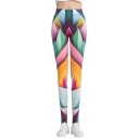 3D-Leggings für Damen mit bunten Blättern 1