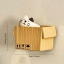 3D magnet kočka v krabici dekorativní magnet 3×2 cm plast + magnet béžová hnědá design magnet na lednici nástěnku 2