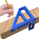 3D-målelineal til flere vinkler 7,9 x 8,5 x 11,2 cm trævinkel 45° og 90° layout præcis markering hjørneskabelon tømrerværktøj 3