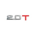 3D μεταλλική αυτοκόλλητη ετικέτα αυτοκινήτου με ένδειξη κινητήρα Έμβλημα με κόκκινο γράμμα T Γυαλιστερή επιγραφή με κολλητική επιφάνεια για το καπό 3