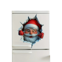 3D nástenná samolepka 30 x 25 cm Santa Claus v diere v stene Odnímateľná vianočná dekorácia na stenu Domáca sviatočná výzdoba 3