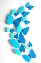 3D öntapadós pillangók a falra Csomag 12 darab négy méretben 6-tól 12 cm-ig Lakásdekoráció kiemelkedő szárnyakkal a falak felélénkítésére 4