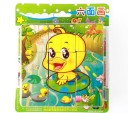 3D puzzle zvieratá Drevené obrázkové kocky 9 ks Šesť obrázkov k poskládaniu z jednej sady Rozprávkové motívy pre deti 12,3 x 12,3 cm 3