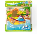 3D puzzle zvieratá Drevené obrázkové kocky 9 ks Šesť obrázkov k poskládaniu z jednej sady Rozprávkové motívy pre deti 12,3 x 12,3 cm 4