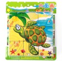 3D puzzle zvířata Dřevěné obrázkové kostky 9 ks Šest obrázků k poskládání z jedné sady Pohádkové motivy pro děti 12,3 x 12,3 cm 6