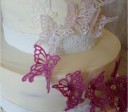3D Silicone Mould with Butterflies and Decorative Ribbon for Cake Decoration Delicate Lace Pattern Dimensions 18 x 6.5 cm Temperature Resistance 5