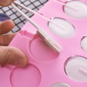 3D Silikonform für Lollis Eigene Lollis zu Hause herstellen Verspielte Formen mit Relief Rillen für Stiele Flexibles Silikonmaterial 20
