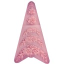 3D Silikonform mit Rosenmotiv Drei separate Blumen und drei Blumen-Girlanden Einfaches Herausnehmen Abmessungen 13 x 6,5 cm Temperaturbeständigkeit 2