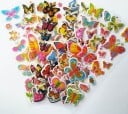 3D stickers voor kinderen Opstaande glanzende afbeeldingen van PVC Thematische motieven in verschillende vormen en maten Set van 6 vellen 3