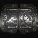 3D suklaamuotti laukun muodossa Kaksiosainen läpinäkyvä muotti tikatulla kuviolla ja kierretyllä kahvalla Muovi 16,5 x 10,5 x 7 cm 2