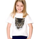 3D-T-Shirt für Mädchen mit einer Katze J605 6