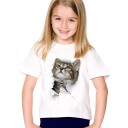 3D-T-Shirt für Mädchen mit einer Katze J605 4