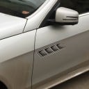 3D tarroja autoon ilmanvaihtoventtiilien jäljitelmä Pari koristeita konepellille tai lokasuojalle Harmaa toteutus kolmiulotteisella efektillä Koko 40 4
