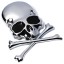 3D-Totenkopf-Autoaufkleber aus Metall 4