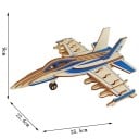 3D träpussel stridsflygplan 25,5 × 22,6 × 9 cm 47 bitar Laserat modell Handmontering med 3D manual Realistiskt flygplan och dekoration 2