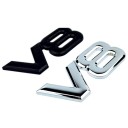 3D V8 Emblem for Car Enthusiasts Self-Adhesive Sign Made of Metal Alloy 3D Lettering for Bodywork Dimensions 7.5 x 3.1 cm 3