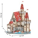 3D Wooden Puzzle Castle 19.8 x 19.5 x 25.4 cm 192 Pieces Laser-Cut Wooden Model with Printed 3D Instructions Realistic Medieval Decoration 2