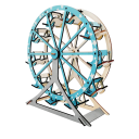 3D Wooden Puzzle Ferris Wheel 22 x 8 x 22.5 cm 62 Pieces Laser-Cut Wooden Model with Printed 3D Instructions Mechanical Decoration 1