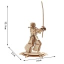 3D Wooden Puzzle Kendo 24 x 21 x 32.5 cm 57 Pieces Laser-Cut Wooden Model with Printed 3D Instructions Samurai Figurine Interior Decoration 2