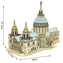3D ξύλινο παζλ Καθεδρικός Ναός του Αγίου Παύλου 38 x 19,5 x 27,6 εκ. 237 κομμάτια Μοντέλο κομμένο με λέιζερ Δημιουργική κατασκευή DIY διακόσμηση 2