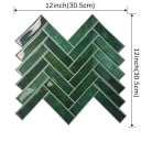 3D zelfklevende tegels voor de muur met een visgraatpatroon 10 stuks 30 x 30 cm Waterdichte groene wandbekleding voor achter het aanrecht 3