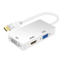 3in1 DisplayPort uros - HDMI VGA DVI naaras -sovitinmuunnin videolähtöön 1080p näytölle, projektorille ja näytönohjaimelle 4