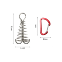 4 buc catarame de frânghie de vânt în aer liber cu cârlige de camping cu arc, oțel inoxidabil, aliaj de aluminiu, fixare cort, rezistent 4