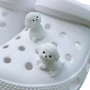 4 bucăți accesorii pentru crocsy câini albi 2,74 cm ABS cu dop pentru fixarea decorațiunilor pe încălțăminte pentru personalizarea încălțămintei 2