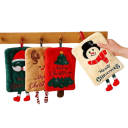 4 darabos karácsonyi mintás kéztörlő készlet akasztóval 18,7 x 23,7 cm megerősített fleece gyorsan száradó nedvszívó fürdőszobába és konyhába 6