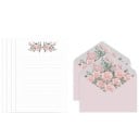 4 darabos levélpapír és boríték készlet 16,1 × 11,4 cm papír 19,5 × 13,5 cm virágmintás levelekhez és üdvözletekhez 5