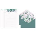 4 darabos levélpapír és boríték készlet 16,1 × 11,4 cm papír 19,5 × 13,5 cm virágmintás levelekhez és üdvözletekhez 9
