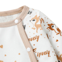 4-delige set voor kinderen met dierenprint Lange mouwen Ronde hals Knopen Slabbetje Muts Handschoenen Katoen Polyester Elastaan 3