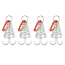 4 hebillas de cuerda de viento para exteriores con ganchos de resorte para acampar, de acero inoxidable, de aleación de aluminio, para fijar tiendas de campaña a prueba de viento. 4