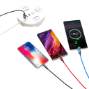 4 i 1 snabbladdningskabel USB-C + 2x Micro USB + Lightning 1,2m 3A USB-A flerfärgskabel för telefon Snabbladdningsladdningstillbehör 3