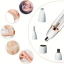 4-in-1 elektrisch scheerapparaat, multifunctionele trimmer, 4 vervangbare koppen, wasbare epilator, verzorging van wenkbrauwen, neus, haar 6