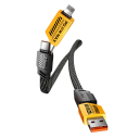 4-in-1 Snellader Kabel 2x USB C + USB A + iPhone Lightning 1 m 65W Multi Gevlochten Kabel 6A PD Dubbel Opladen 4