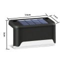 4 kpl aurinkokennolla toimivia porrasvalaisimia 7,5 x 5 x 3,5 cm kylmänvalkoinen ABS vedenpitävä ulkovalaisin puutarhavalaisin portaisiin, terassille 3