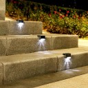 4 ks Solární schodová světla 7,5x5x3,5 cm Studená bílá ABS Vodotěsná venkovní svítidla Zahradní lampa na schody, terasu, balkon, zábradlí 2