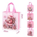 4 Pack Christmas Gift Bags 23 x 22 x 11 cm Santa Claus Non-Woven Fabric Reusable Bags with Christmas Designs 5