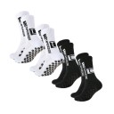 4 Pairs - 2x Black 2x White Unisex Knee-High Football Socks EUR 39-45 Non-Slip Sports Training Socks 1