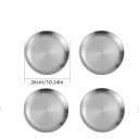 4 pcs assiettes en acier inoxydable 26 cm Assiettes de cuisine argentées assiettes rondes vaisselle de service pour plats principaux et repas 2