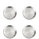 4 pcs assiettes en acier inoxydable 30 cm Assiettes de cuisine argentées pour grandes portions de plats principaux pour des repas festifs 1
