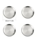 4 pcs assiettes en acier inoxydable 30 cm Assiettes de cuisine argentées pour grandes portions de plats principaux pour des repas festifs 2