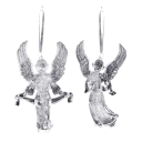 4 pcs Christmas Acrylic Decoration 9 cm Crystal Clear Angel Shaped Hanging Ornaments Festive Tree Decoration 2
